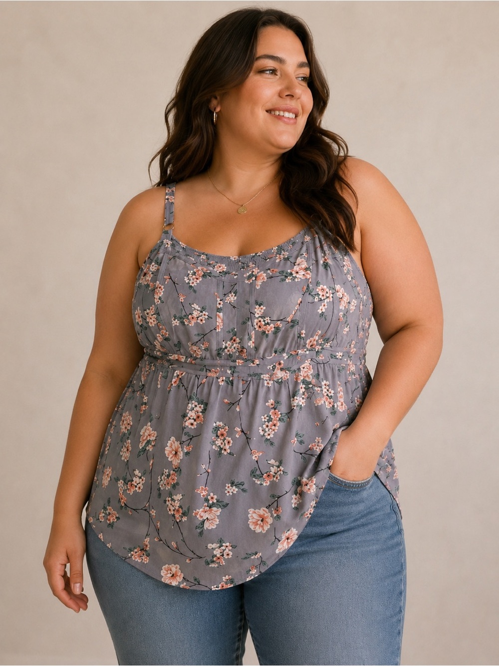 Torrid Floral Cold Shoulder Cami Tank Top | Plus Size